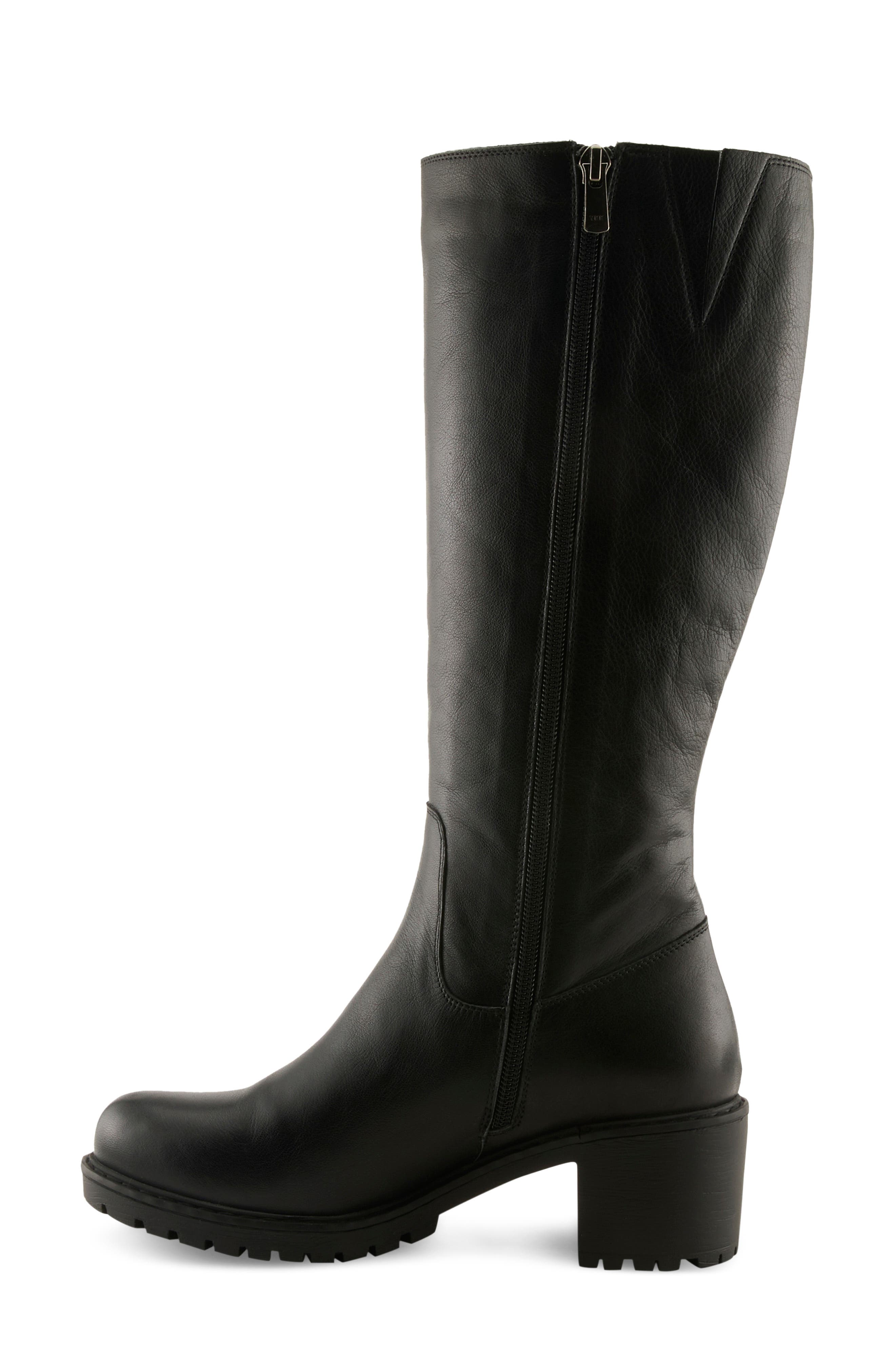 Stormi Leather Knee High Boot, Alternate, color, BLACK