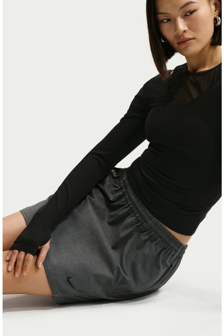 Sportswear Pregame Woven Skirt, Alternate, color, BLACK/ HEATHER/ BLACK