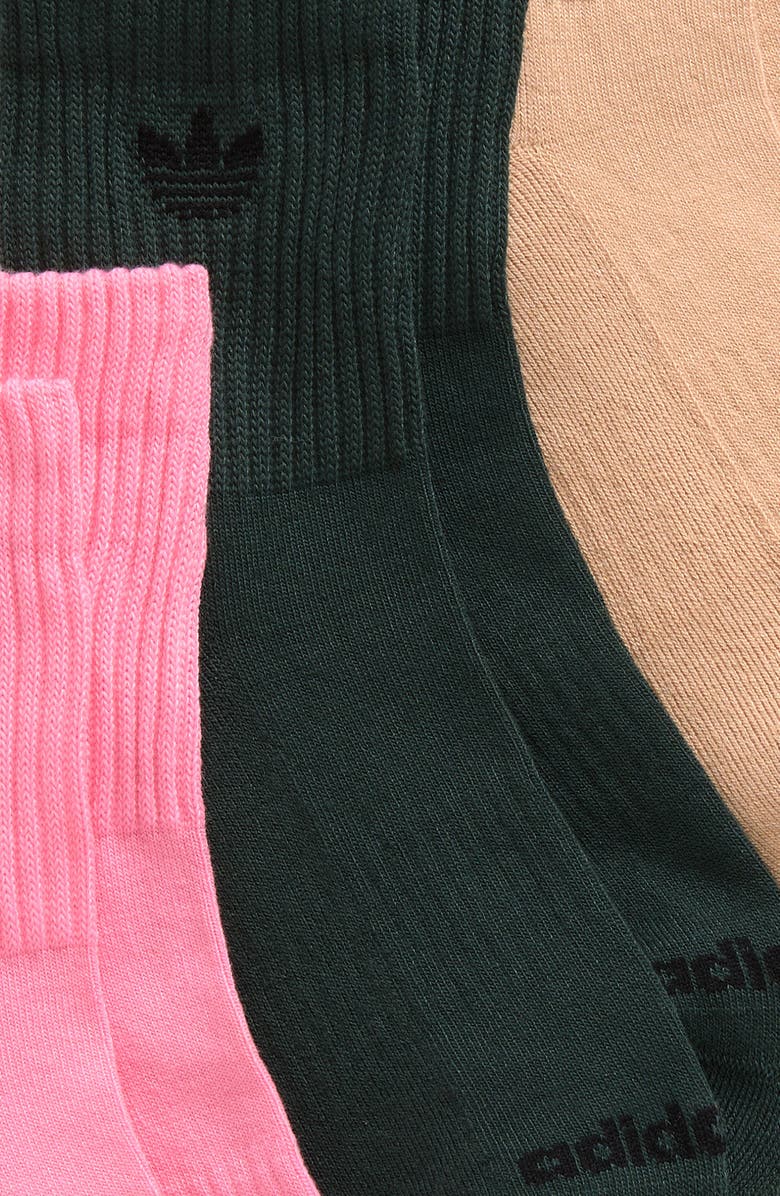 adidas Gender Inclusive Assorted 3-Pack Original Trefoil Crew Socks, Alternate, color, 