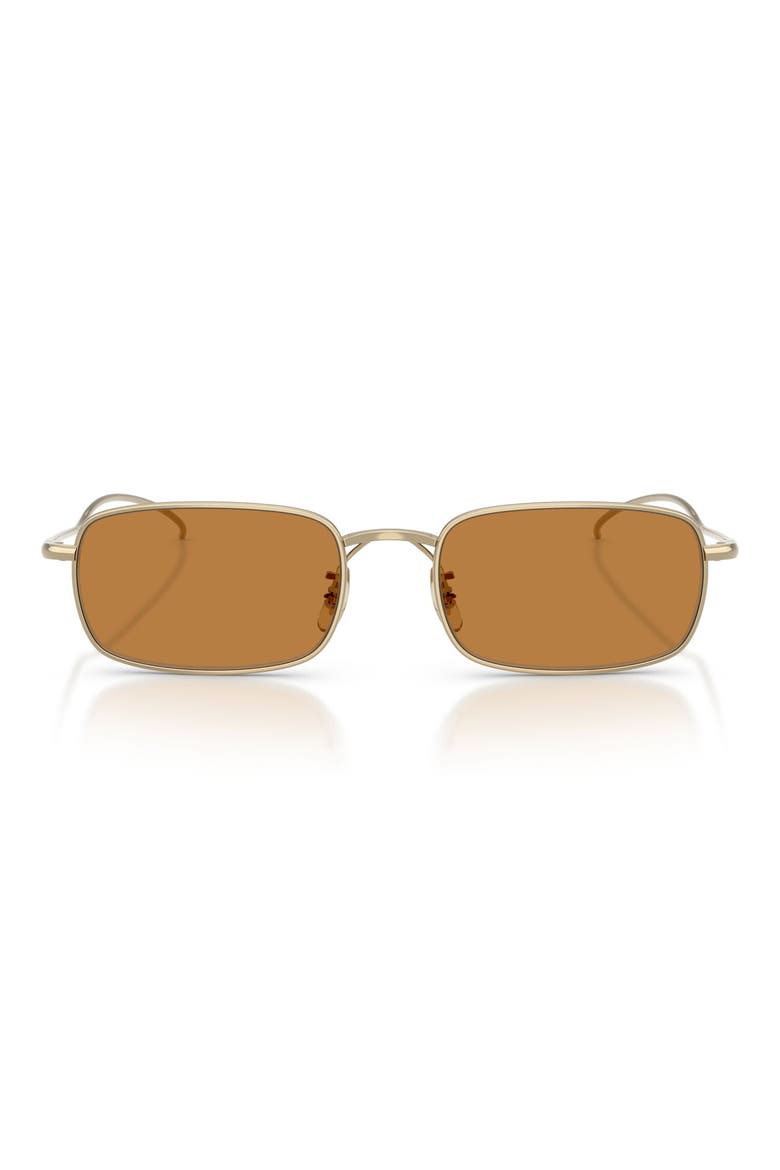 TK-14 53mm Rectangular Sunglasses, Main, color, GOLD / COGNAC