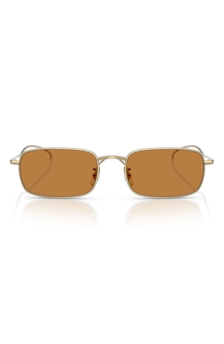 Oliver Peoples TK-14 53mm Rectangular Sunglasses, Main, color, Gold / Cognac