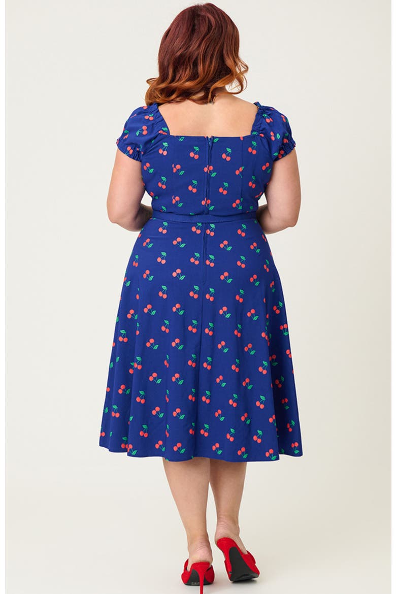 Plus Size Ohara Swing Dress, Alternate, color, Navy W/Cherries