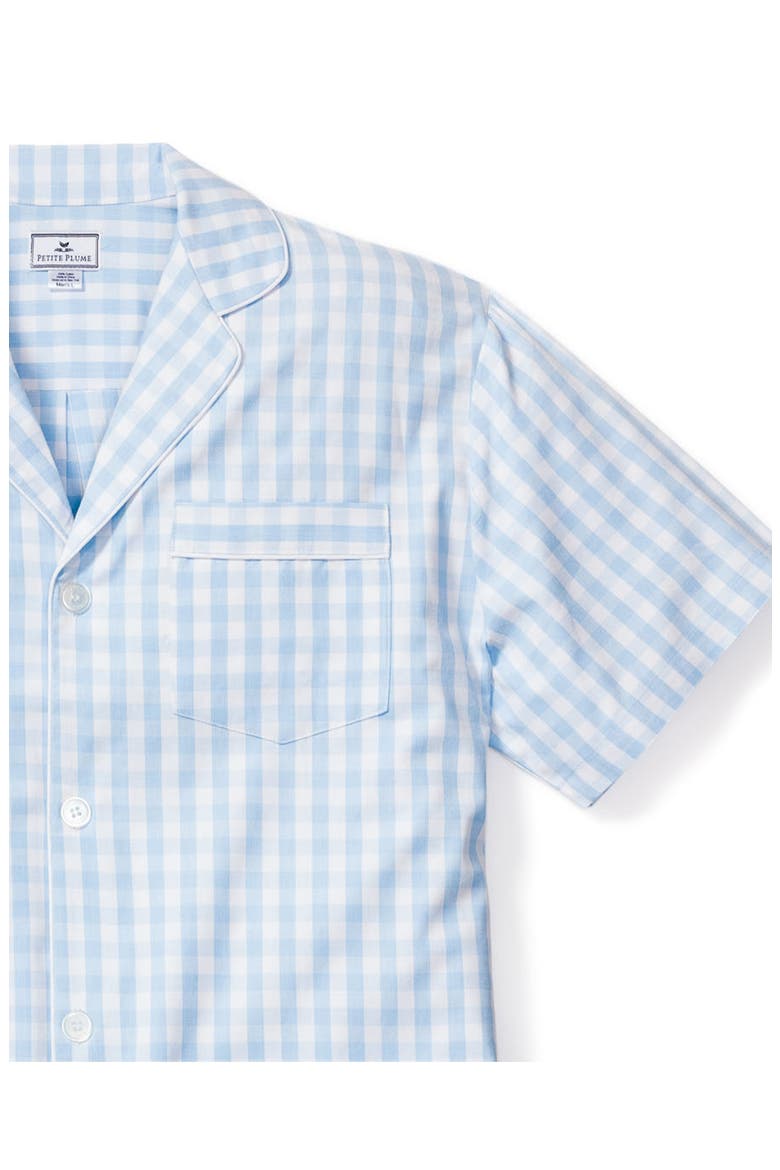 Gingham Cotton Short Pajamas, Alternate, color, BLUE