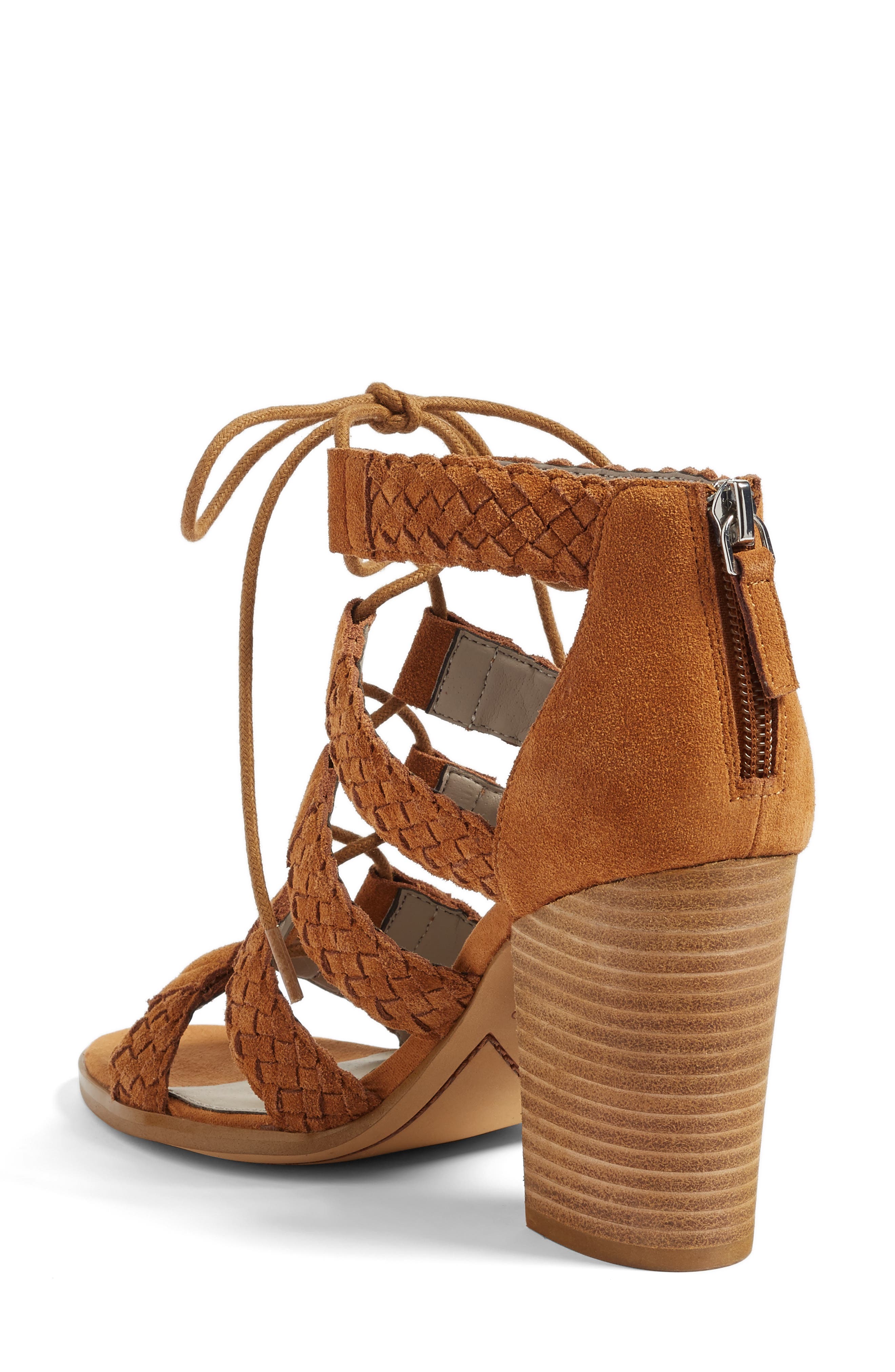 Desi Block Heel Sandal, Alternate, color, COGNAC SUEDE