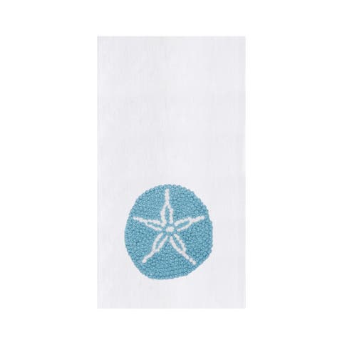 Blue Sand Dollar 100% Cotton Flour Sack Dishtowel