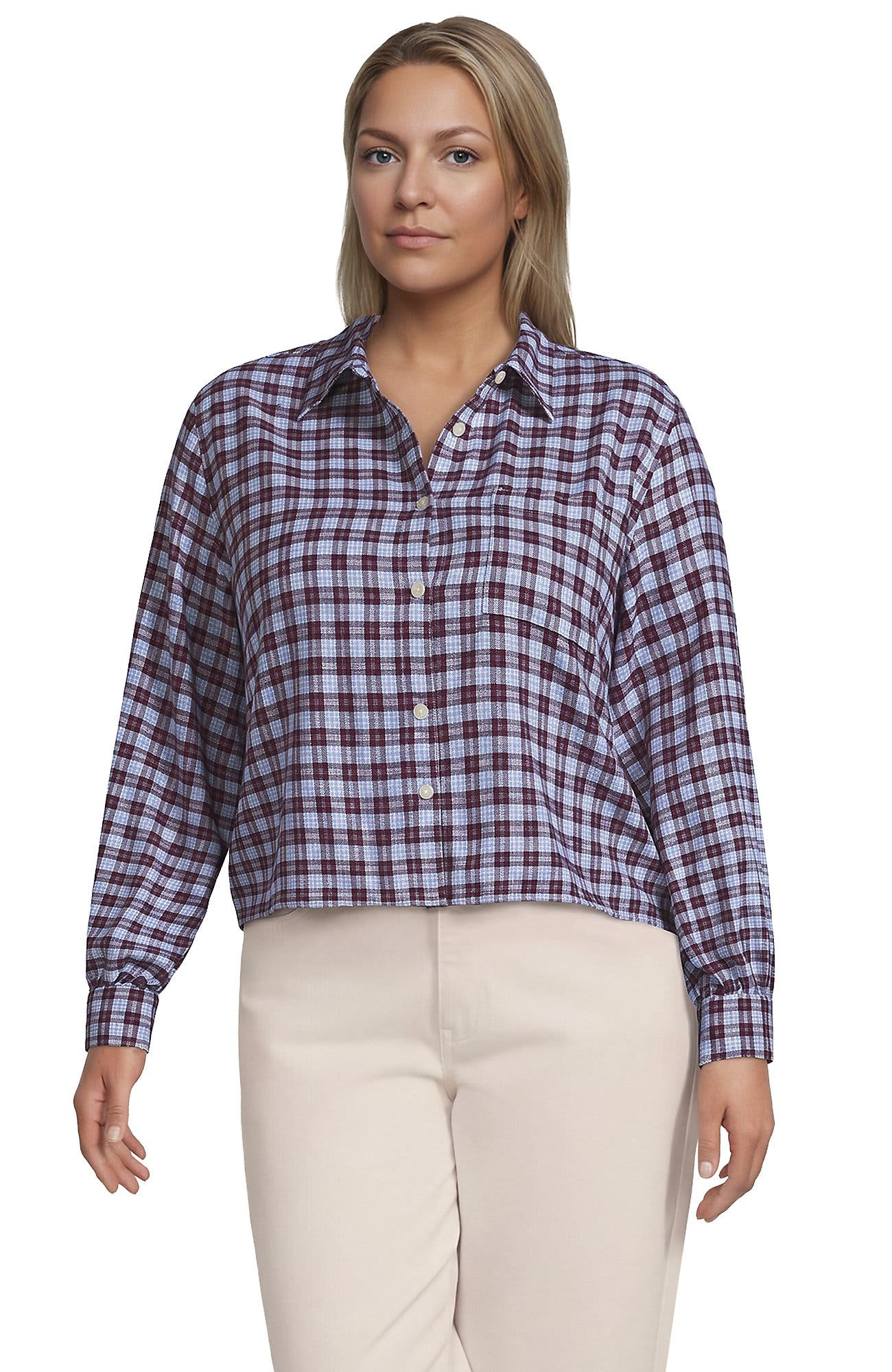 selected French Blue/Burgundy Plaid