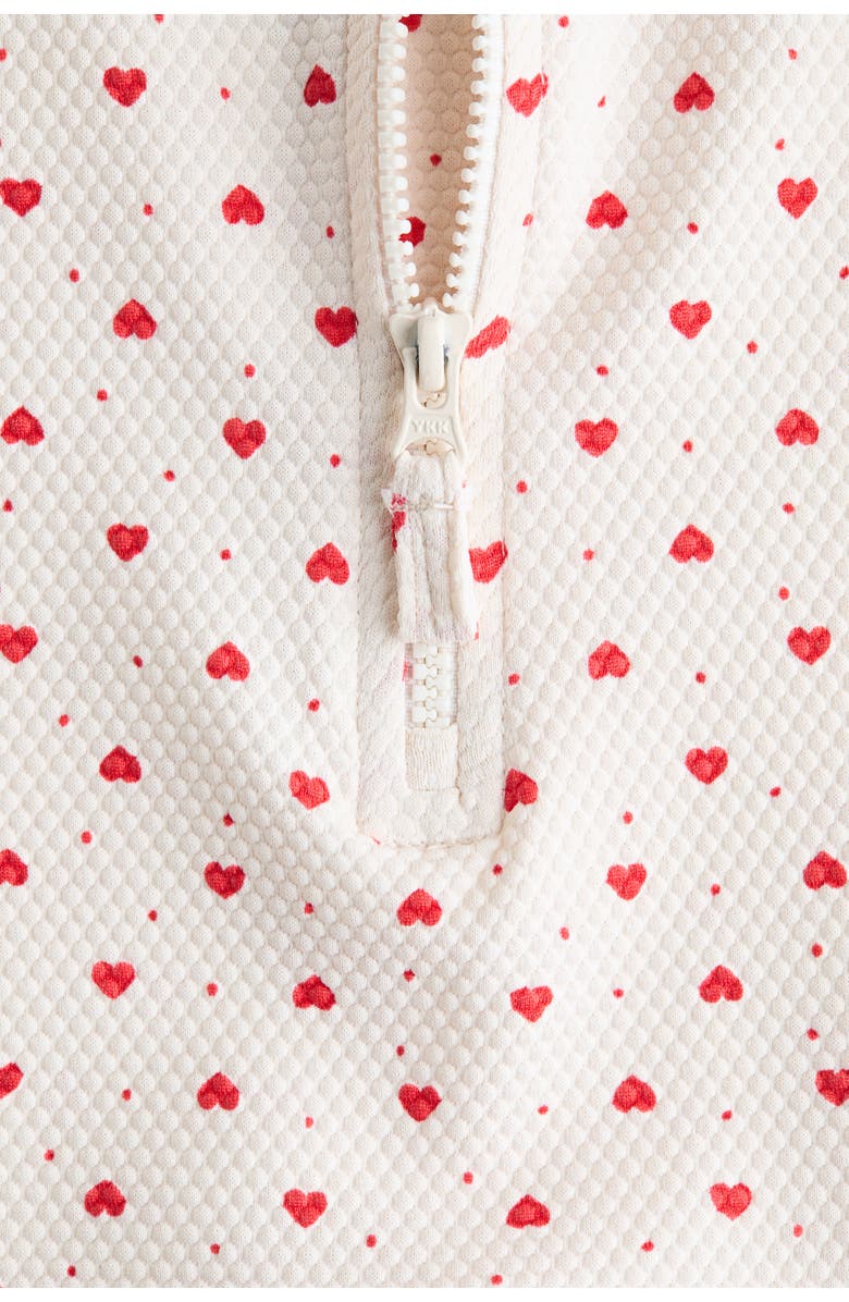 H&M Swimsuit With Upf 50, Alternate, color, Light Beige/Hearts