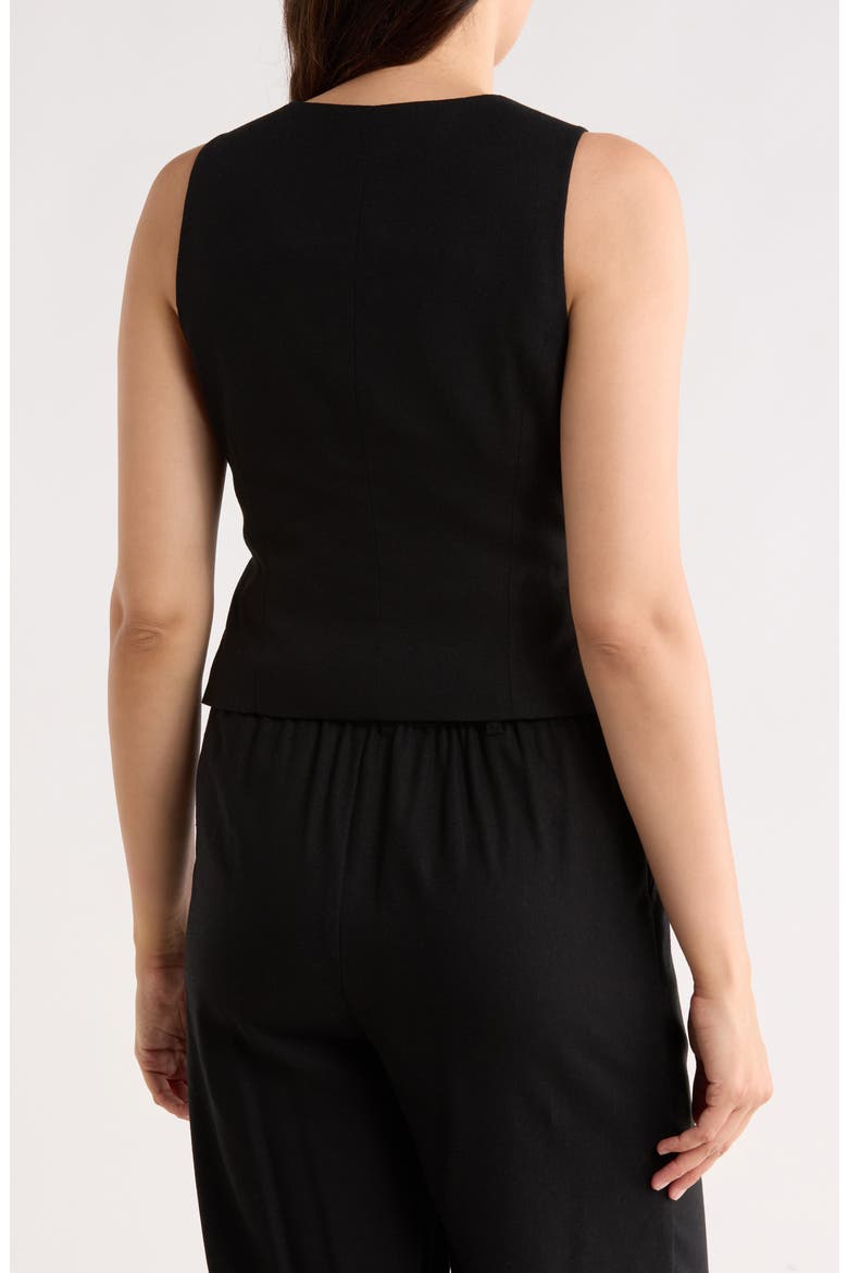 Wrap Front Vest Top, Alternate, color, BLACK