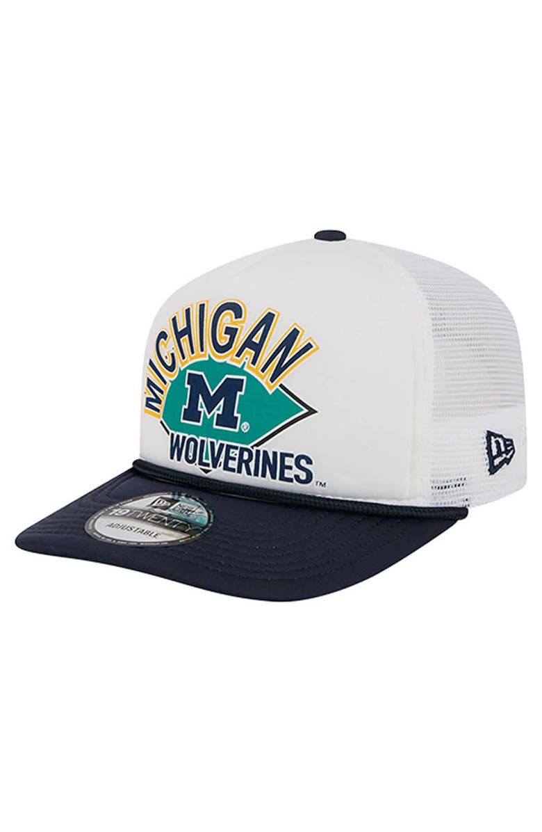 New Era Men's New Era  White Michigan Wolverines Diamond 19TWENTY Golfer Adjustable Hat, Alternate, color, White