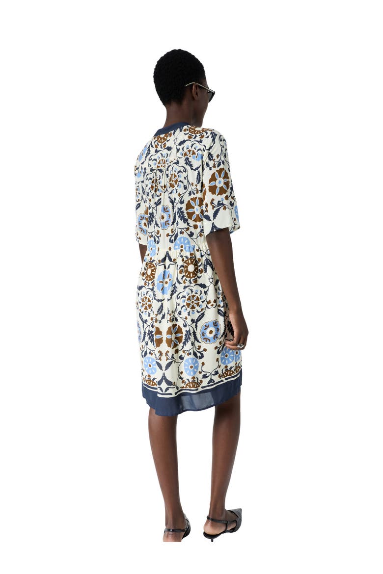 Romaine Printed Tunic Dress, Alternate, color, Ecru