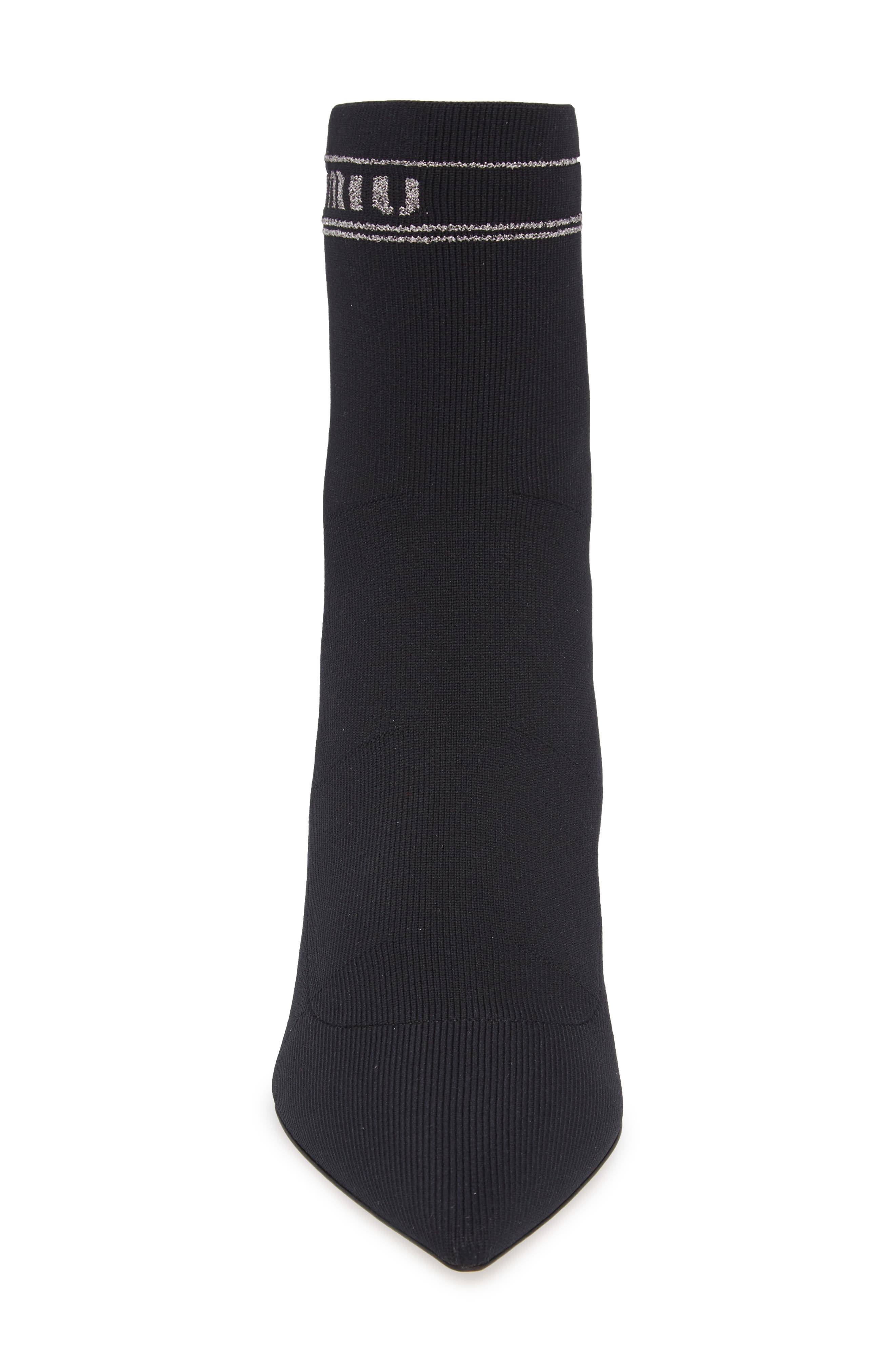 Miu Miu Logo Sock Bootie, Alternate, color, 