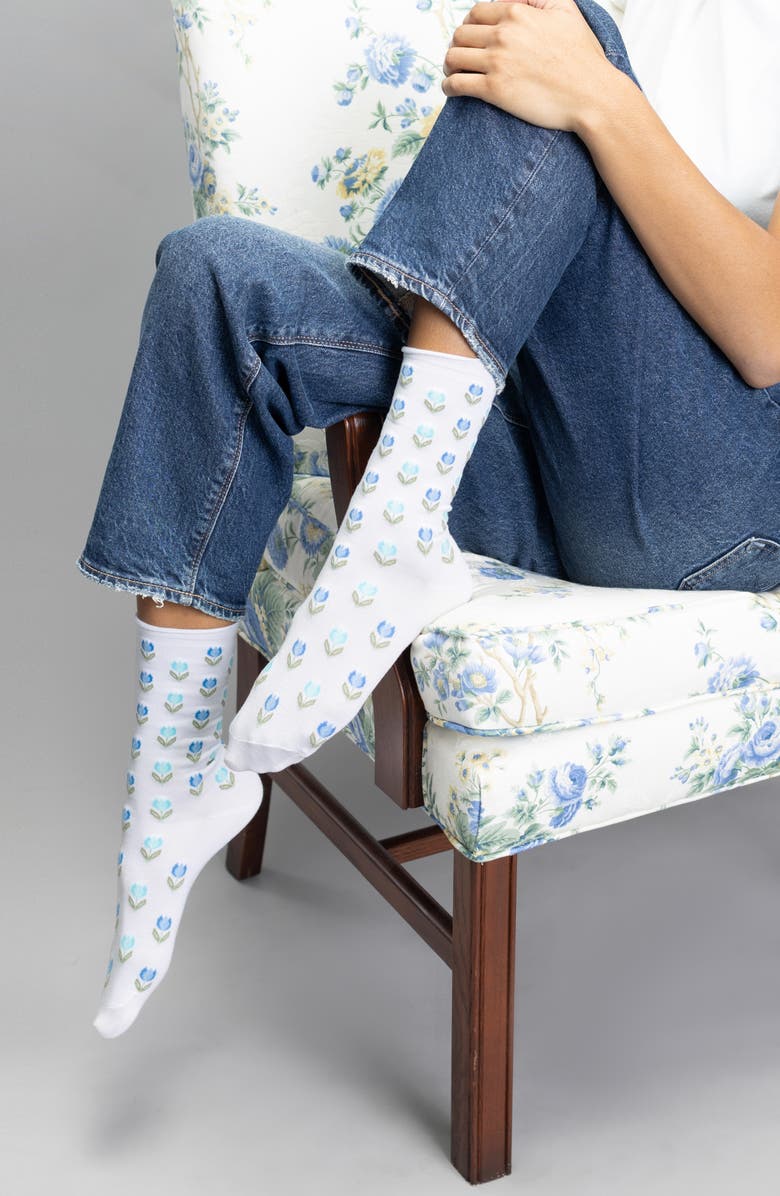 K Bell Socks Tulips Crew Socks, Alternate, color, Asst