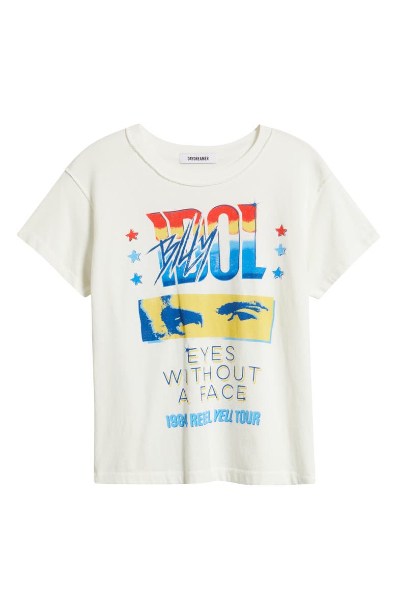 Daydreamer Billy Idol Eyes Without A Face Cotton Graphic T-Shirt, Alternate, color, Vintage White