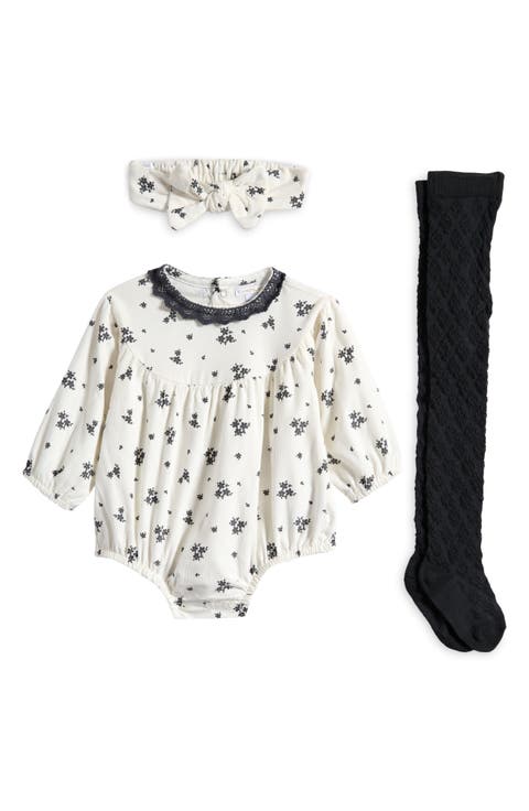 Corduroy Romper, Tights & Headband Set (Baby)
