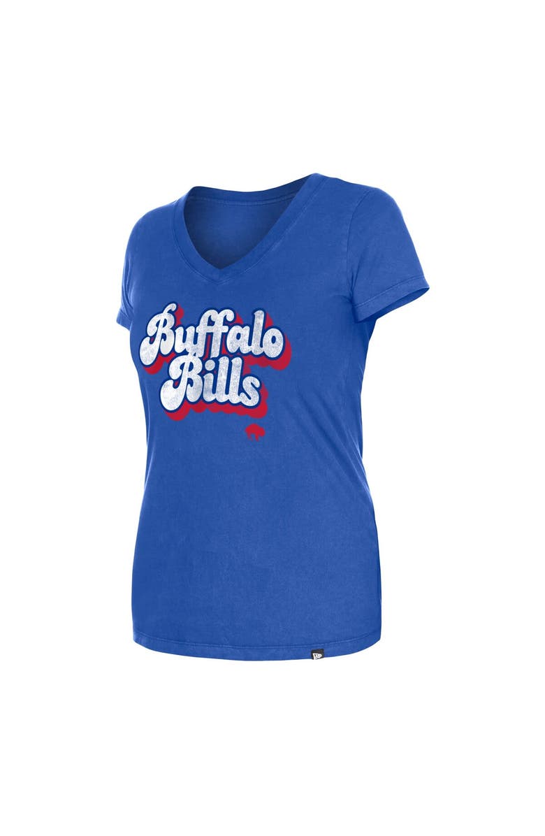 New Era Women's New Era Royal Buffalo Bills Enzyme Wash Low V-Neck T-Shirt, Alternate, color, Royal