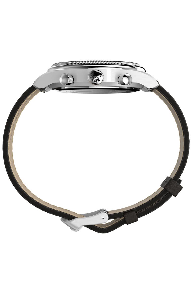Timex<sup>®</sup> Waterbury Metropolitan Chronograph Leather Strap Watch, 41mm, Alternate, color, Brown