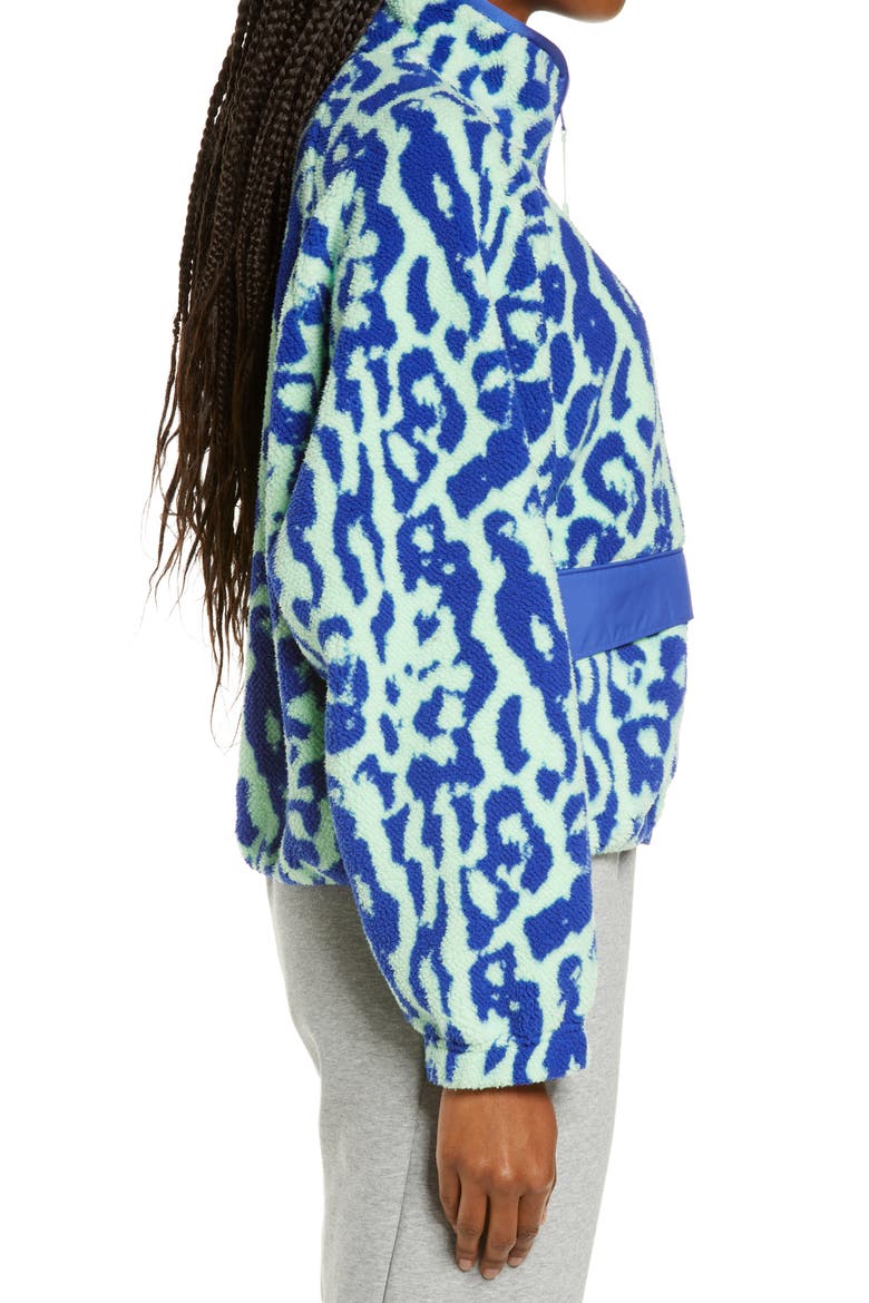 Sportswear Animal Print Fleece Jacket, Alternate, color, ASTRONOMY BLUE/ WHITE