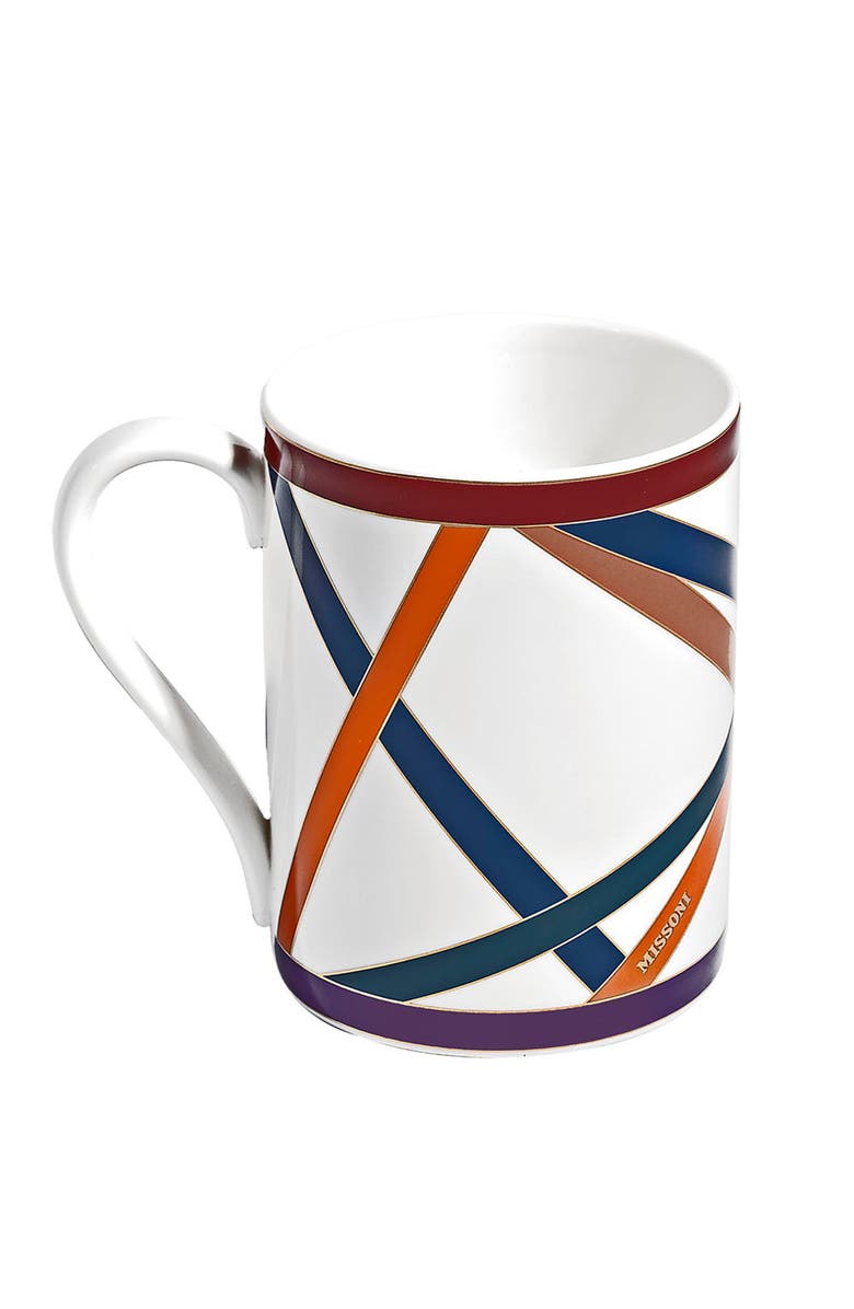 Missoni Home Tableware Mug Cup NASTRI in Luxury Box Multicolor diam. 3", H 3.9", cap. 12.5 oz, Alternate, color, Multicolor
