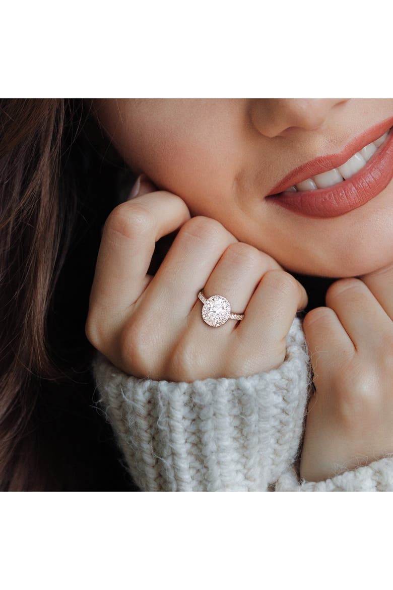 2-3/5 CTW Lab-Grown Diamond Oval Halo Ring 14k, Alternate, color, White Gold