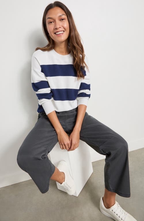 Splendid Livy Stripe Sweater In Blue