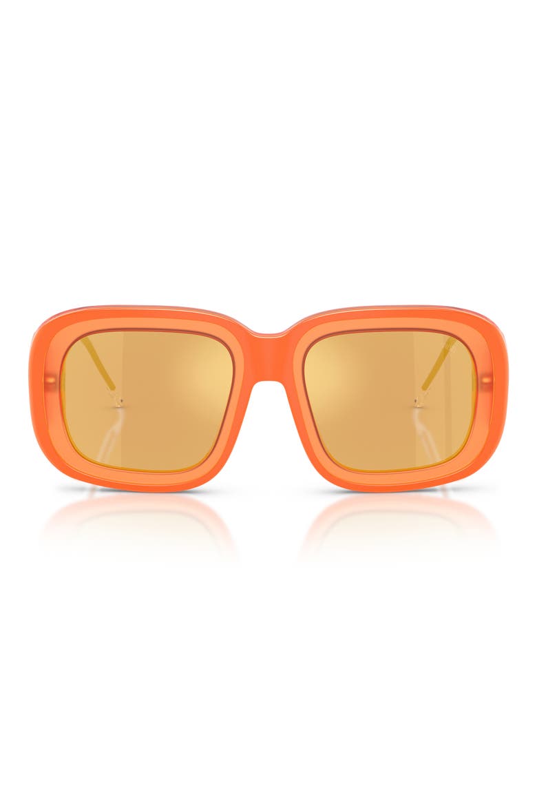 52mm Square Sunglasses, Main, color, BILAYER METAL ORANGE / ORANGE