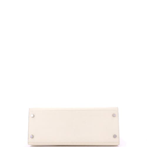 Pre-owned Hermes Hermes Kelly Handbag Light Epsom With Palladium Hardware 28 In Brown