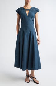 Proenza Schouler Manoela Ruched Cotton Stretch Poplin Dress