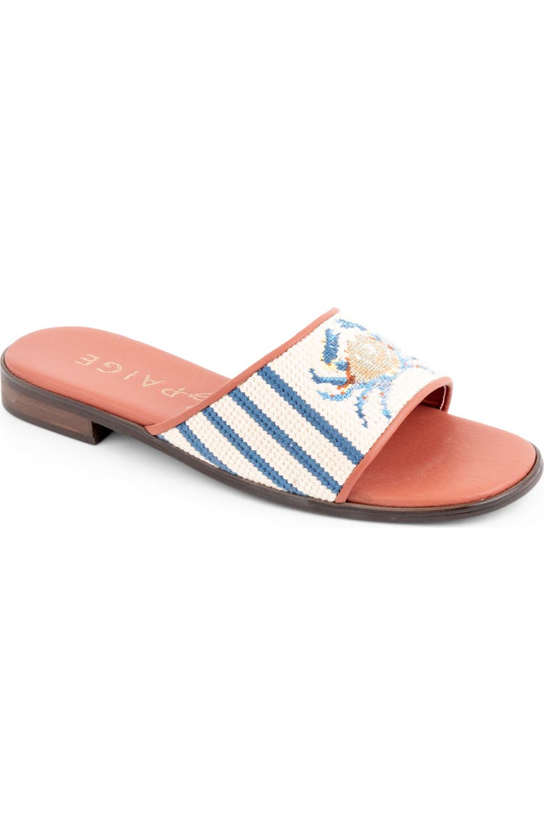 ByPaige Needlepoint Crab Slide Sandal, Main, color,