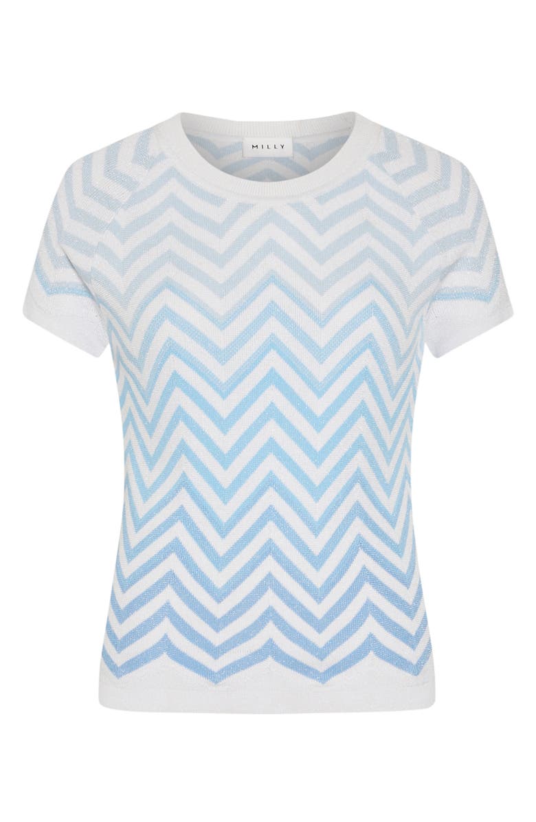 Milly Kaira Metallic Stripe Sweater, Alternate, color, Blue Multi