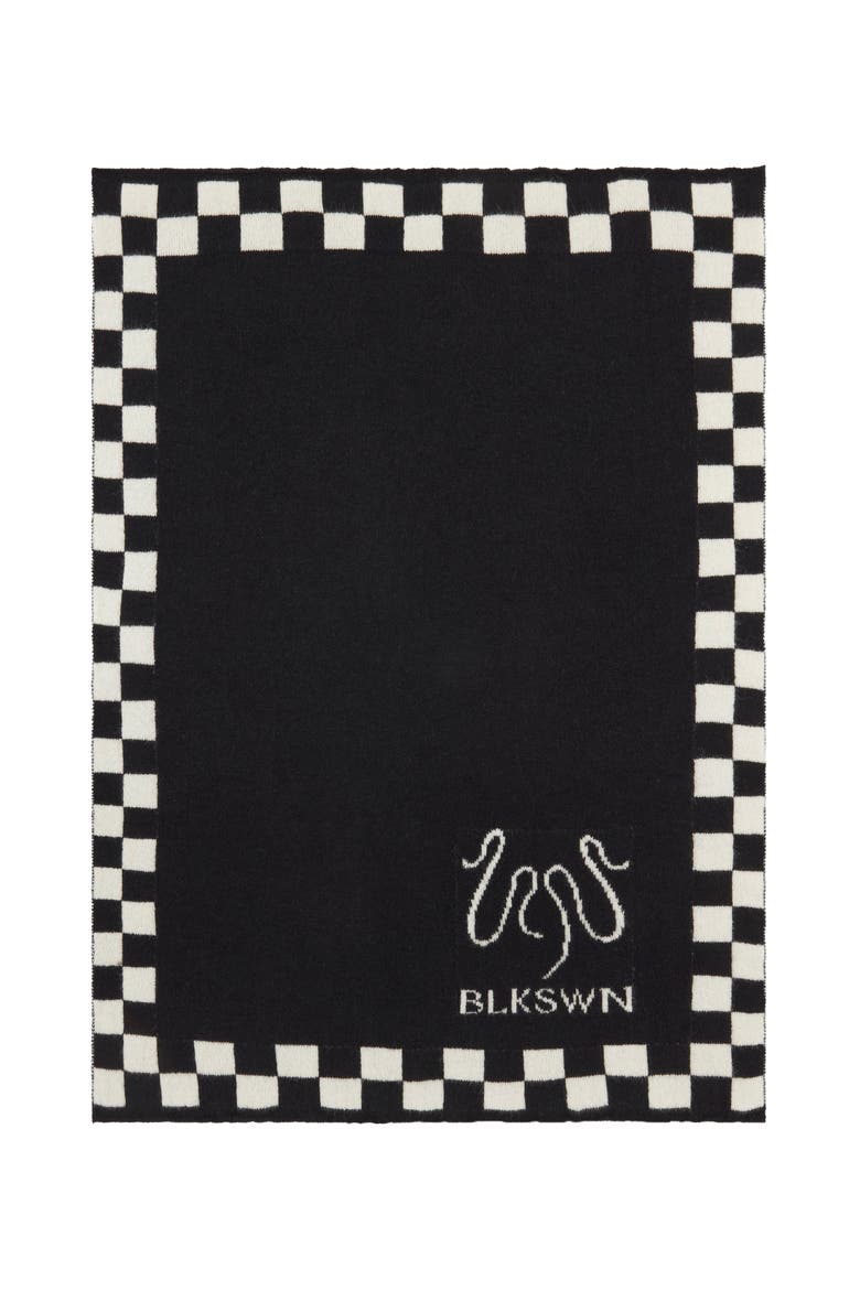 Checkerboard Cotton Throw Rug, Alternate, color, Black & White