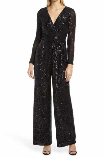 Long Sleeve Sequin Jumpsuit