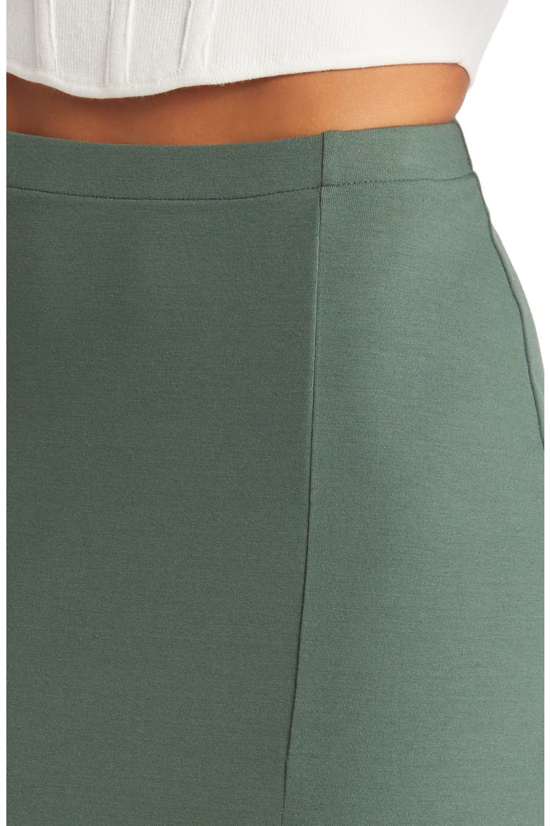 Slit Hem Midi Skirt, Alternate, color, GREEN CILANTRO