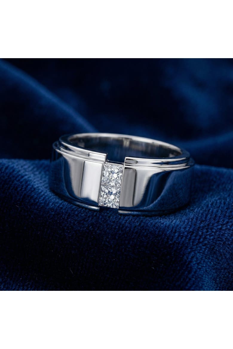1Ct Men's Princess Cut Diamond Tension Set Wedding Ring 14k Gold Lab Grown, Alternate, color, 14k Yellow Gold