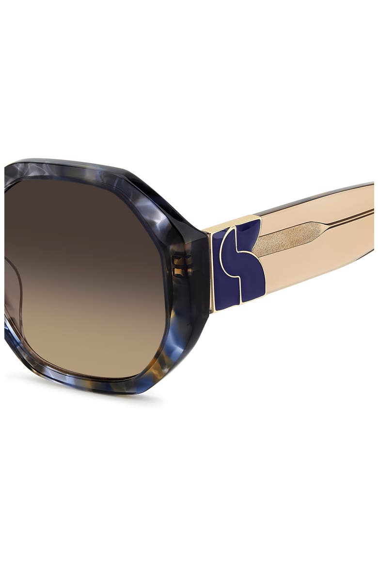 flynnie 54mm geometric sunglasses, Alternate, color, BLUE HAVANA/ GREY BROWN