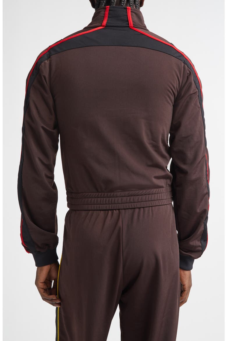 Shrunken Track Jacket, Alternate, color, BROWN
