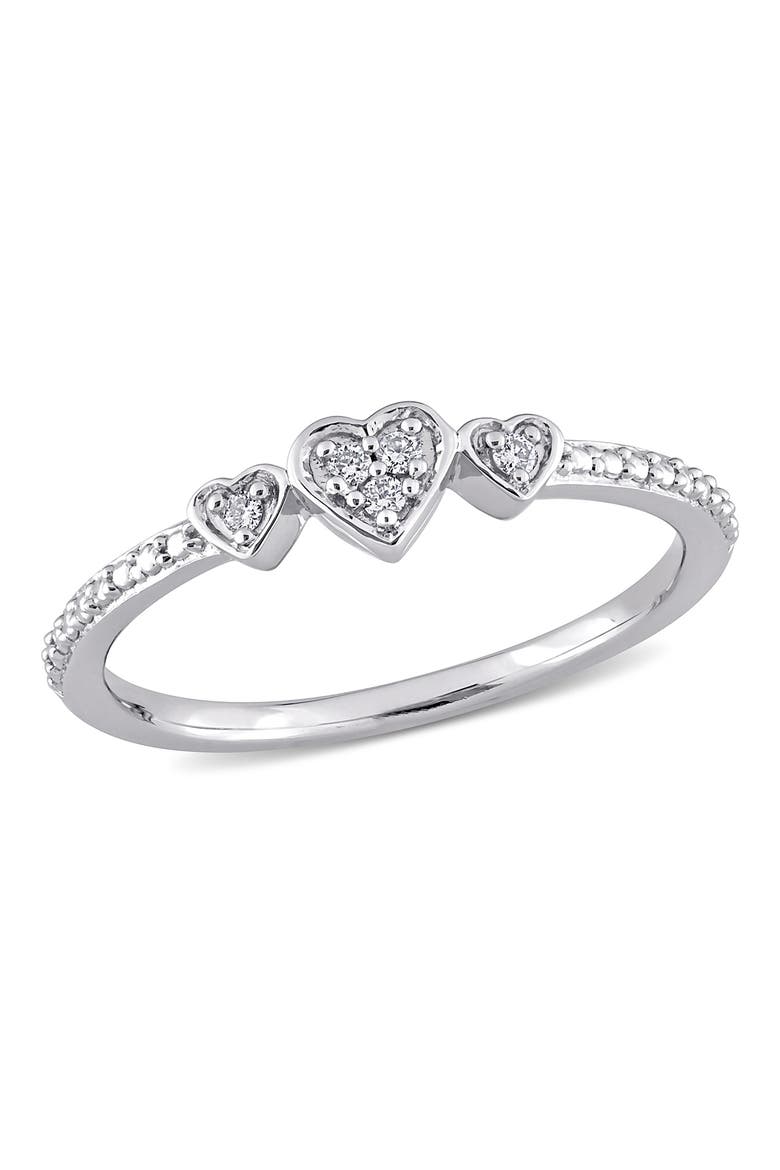Diamond Heart Eternity Band, Main, color, SILVER