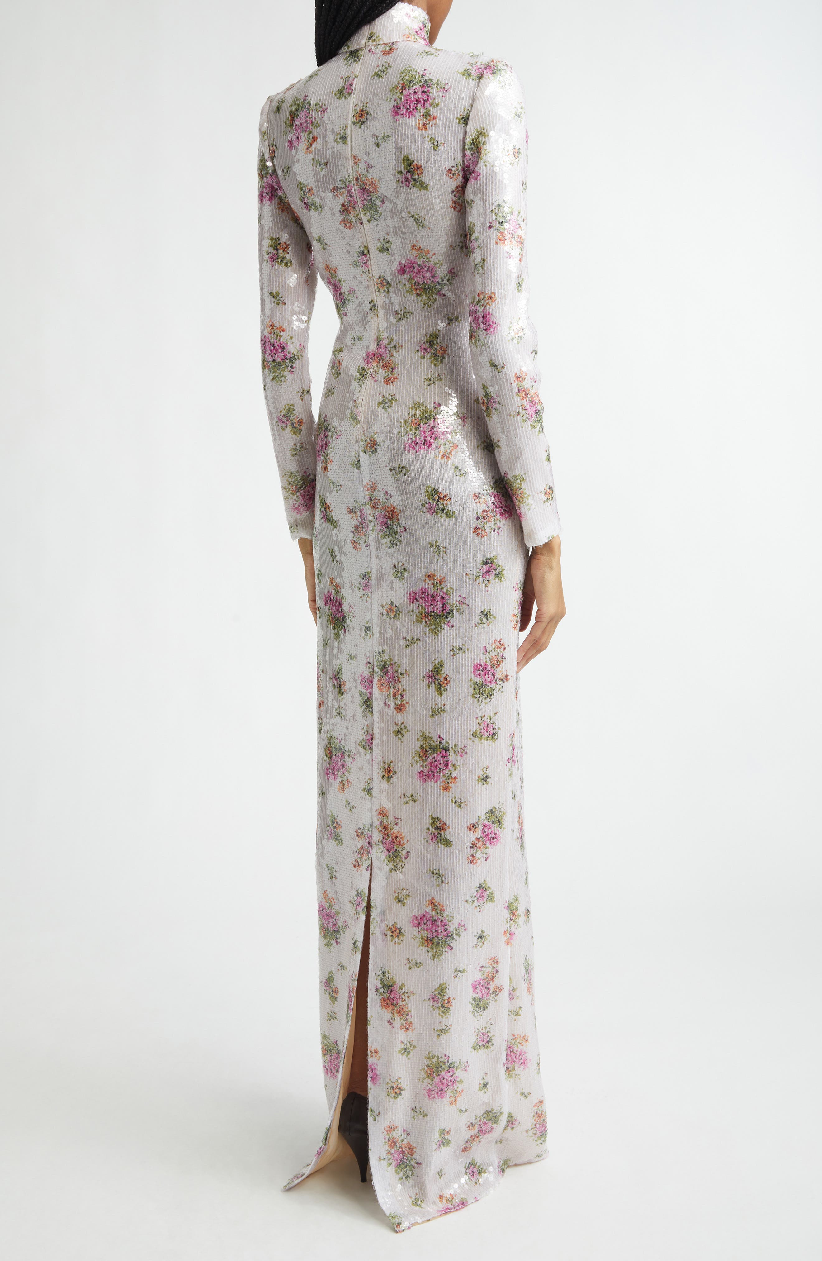 The Monet Long Sleeve Sequin Column Gown - image 2
