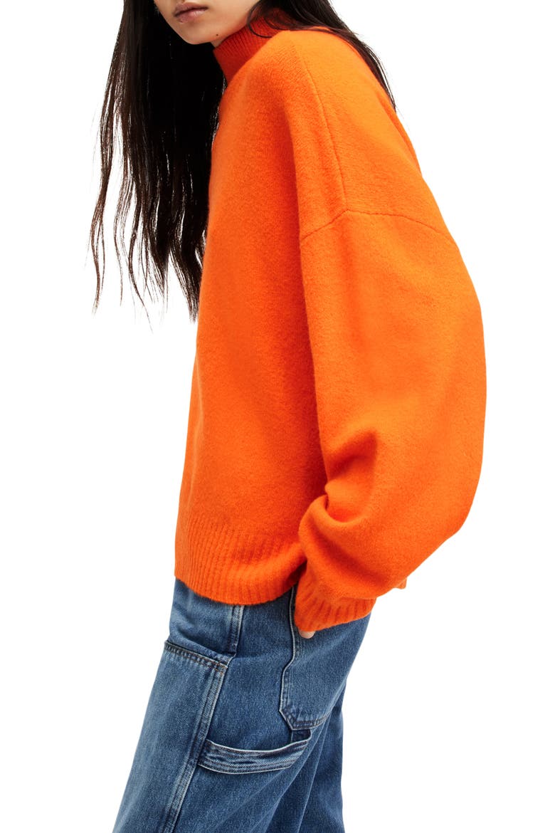 A Star Funnel Neck Sweater, Alternate, color, ZESTY ORANGE