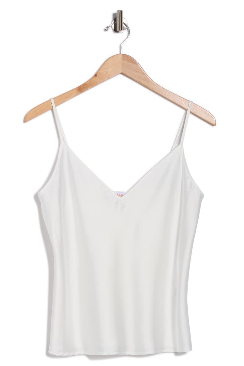 V-Neck Satin Camisole, Alternate, color, IVORY