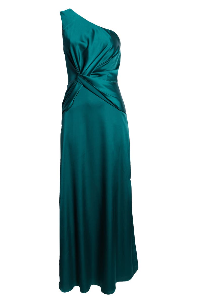 Chi Chi London One-Shoulder Satin Dress, Alternate, color, 