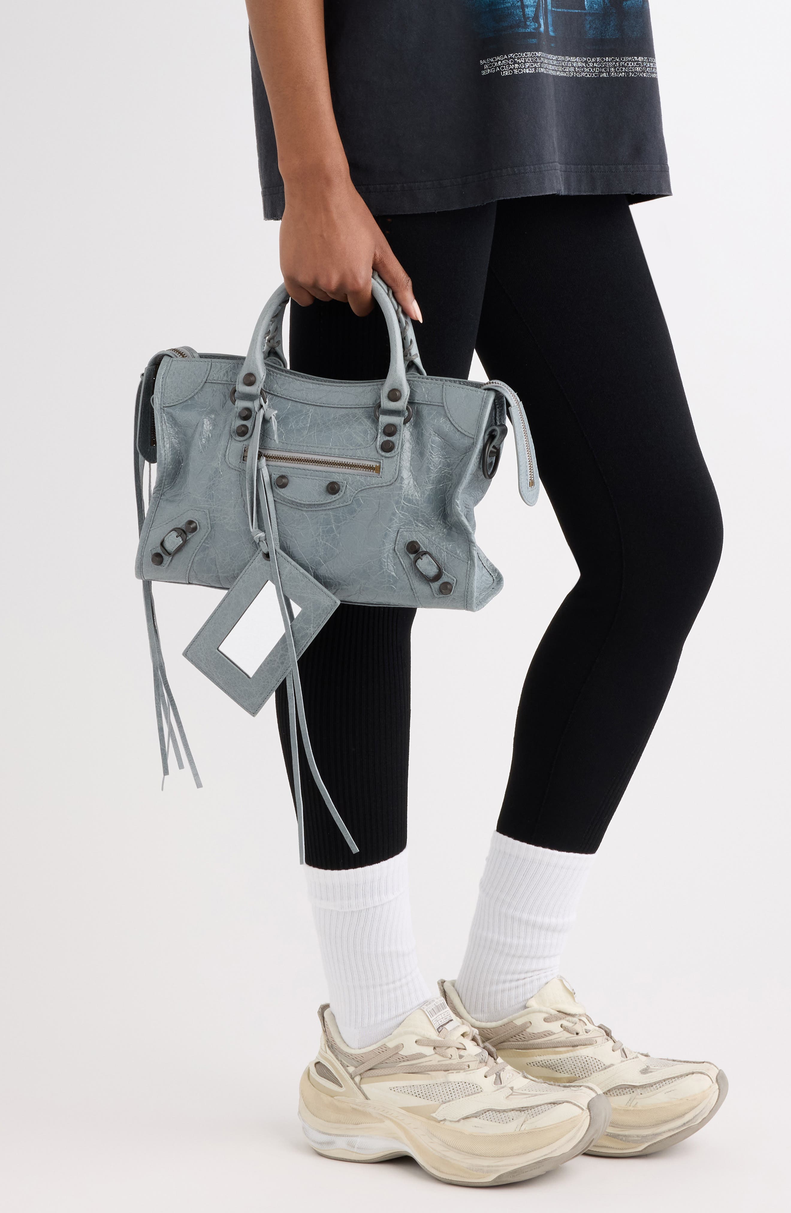 Small Le City Arena Leather Top Handle Bag, Alternate, color, 4751 BLUE GREY