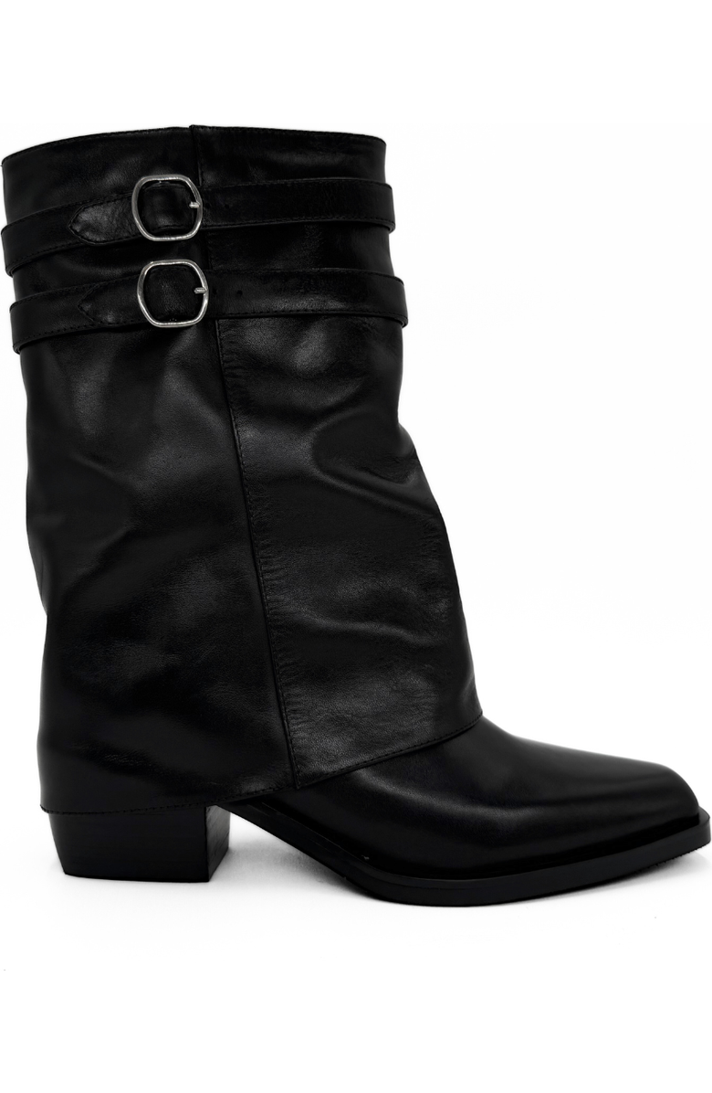 Amie Rafa Alma Foldover Leather Boots, Alternate, color, Black