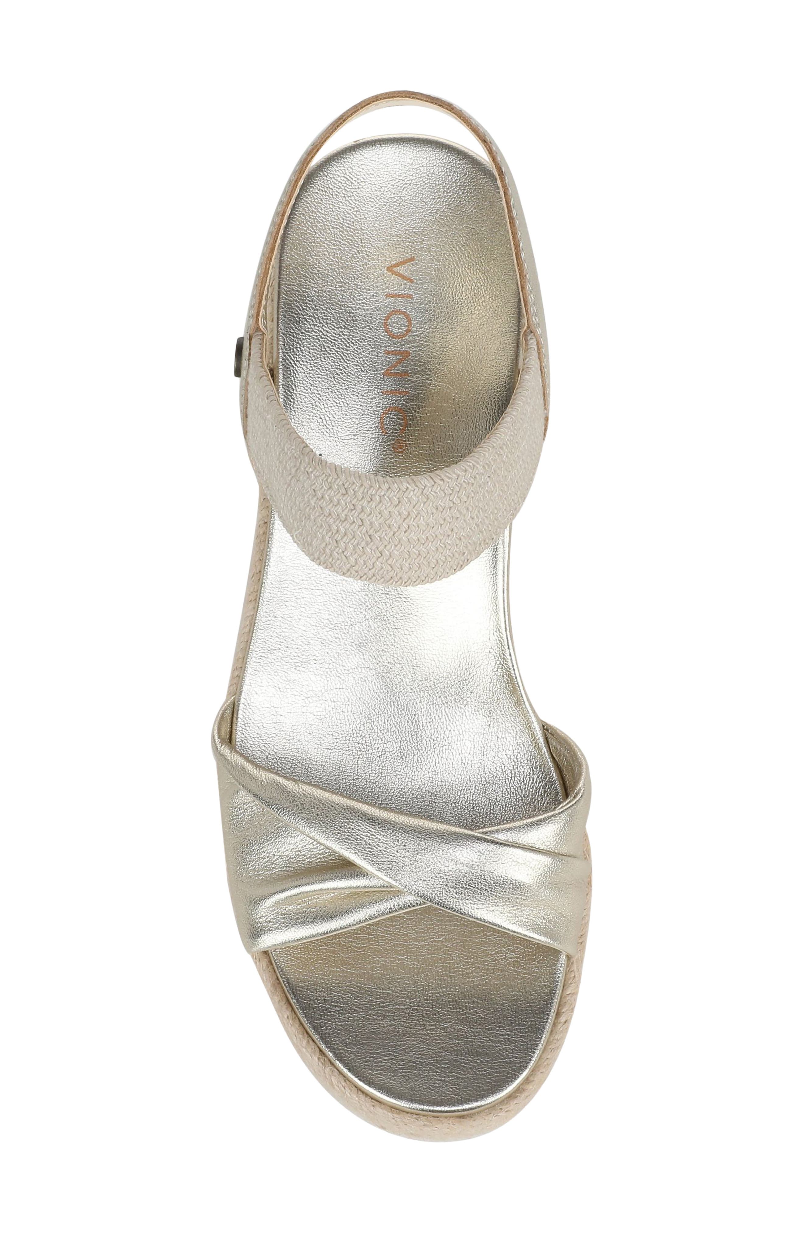 Darla Espadrille Platform Slide Sandal, Alternate, color, GOLD