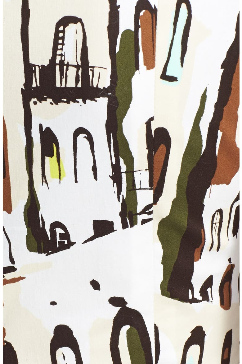 'landscape' print stretch cotton fit & flare dress, Alternate, color, MULTI CUBAN LANDSCAPE SCENE