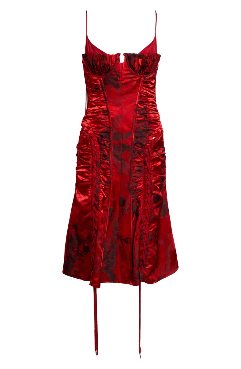 McQueen Floral Jacquard Corset Dress, Alternate, color, Red-Black