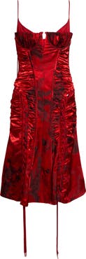 McQueen Floral Jacquard Corset Dress