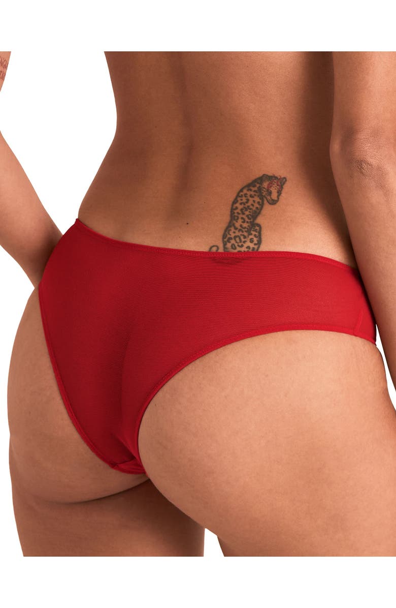 Adore Me Bisou Cheeky Panties, Alternate, color, Dark Red