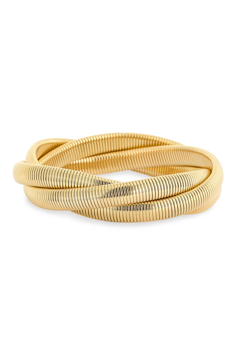 Snake Chain Stretch Bracelet, Main, color, GOLD