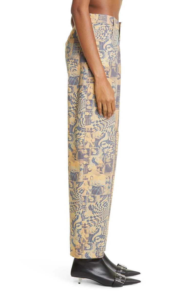 Miaou Fargo Wanted Print Straight Leg Stretch Cotton Pants, Alternate, color, 