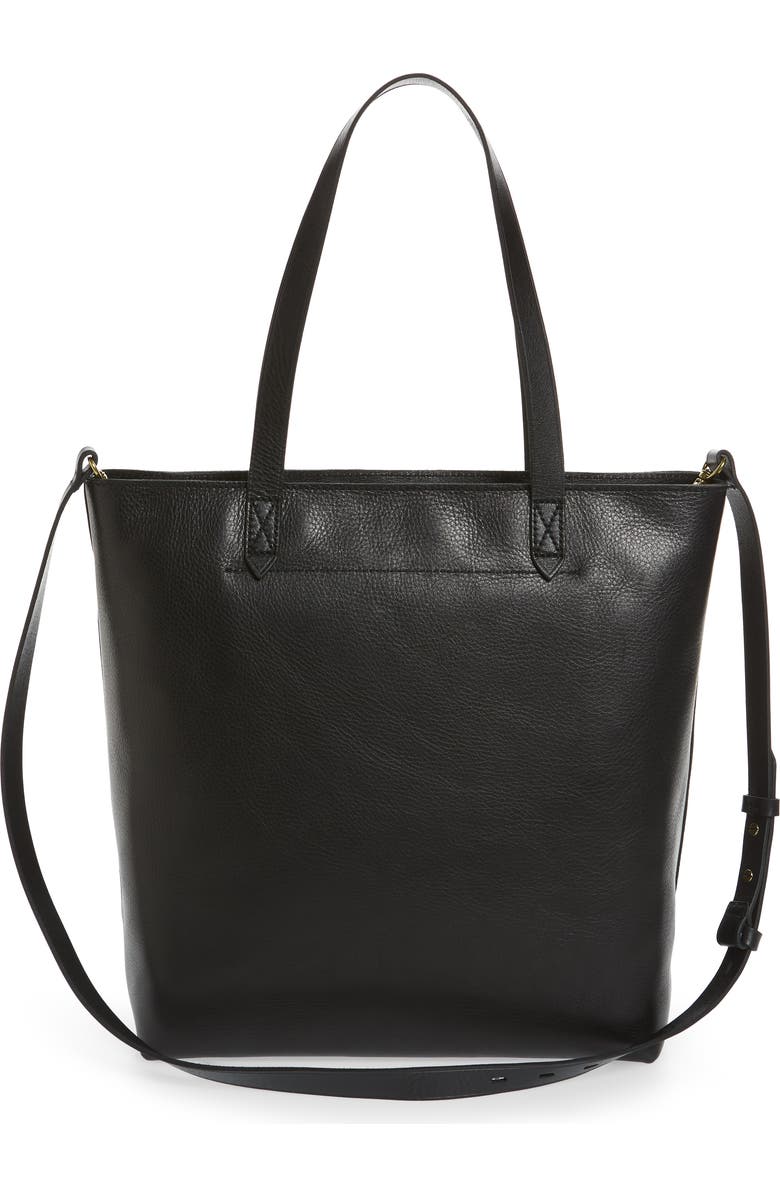 Madewell The Zip-Top Medium Transport Leather Tote, Alternate, color, True Black